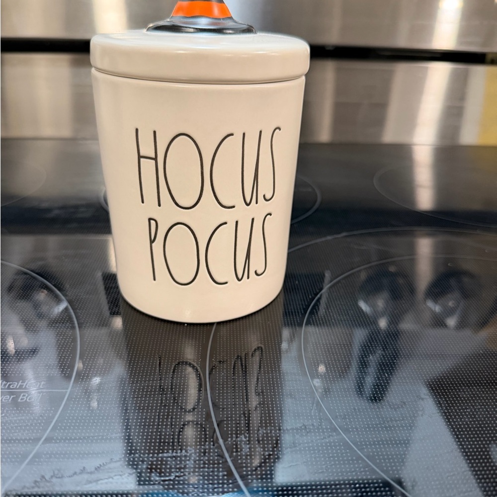 Rae Dunn HOCUS POCUS Ceramic Canister with Orange Accent - Picture 3 of 3
